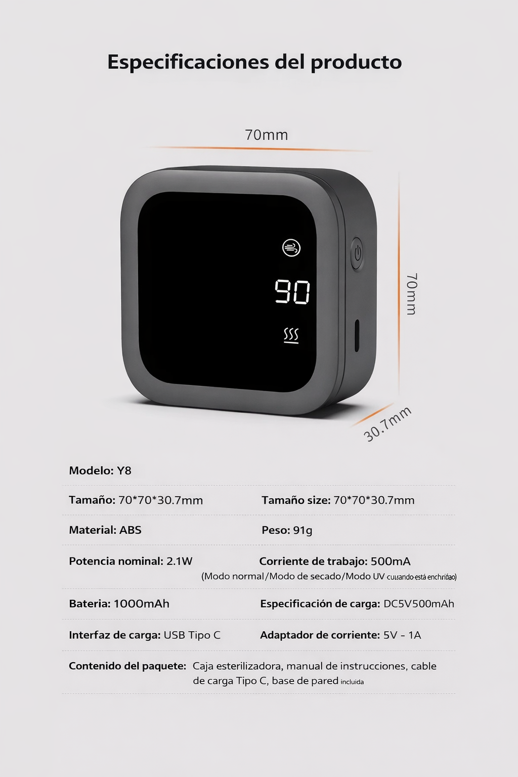 CleanBrush UV - Esterilizador UV Portátil para Cepillos Dentales